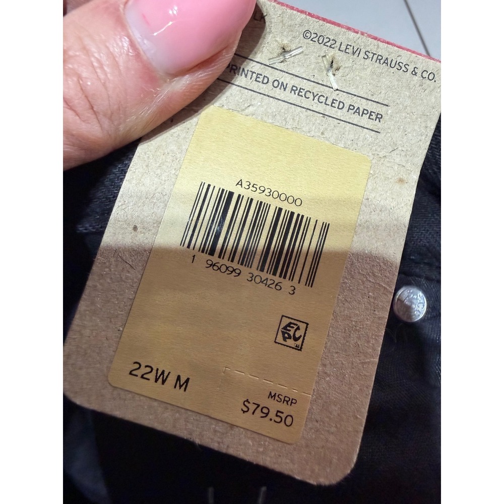 NWT Levi's '94 Baggy Jeans Women 22W Black Mid Rise Straight Leg 90s Grunge Plus - Picture 5 of 11